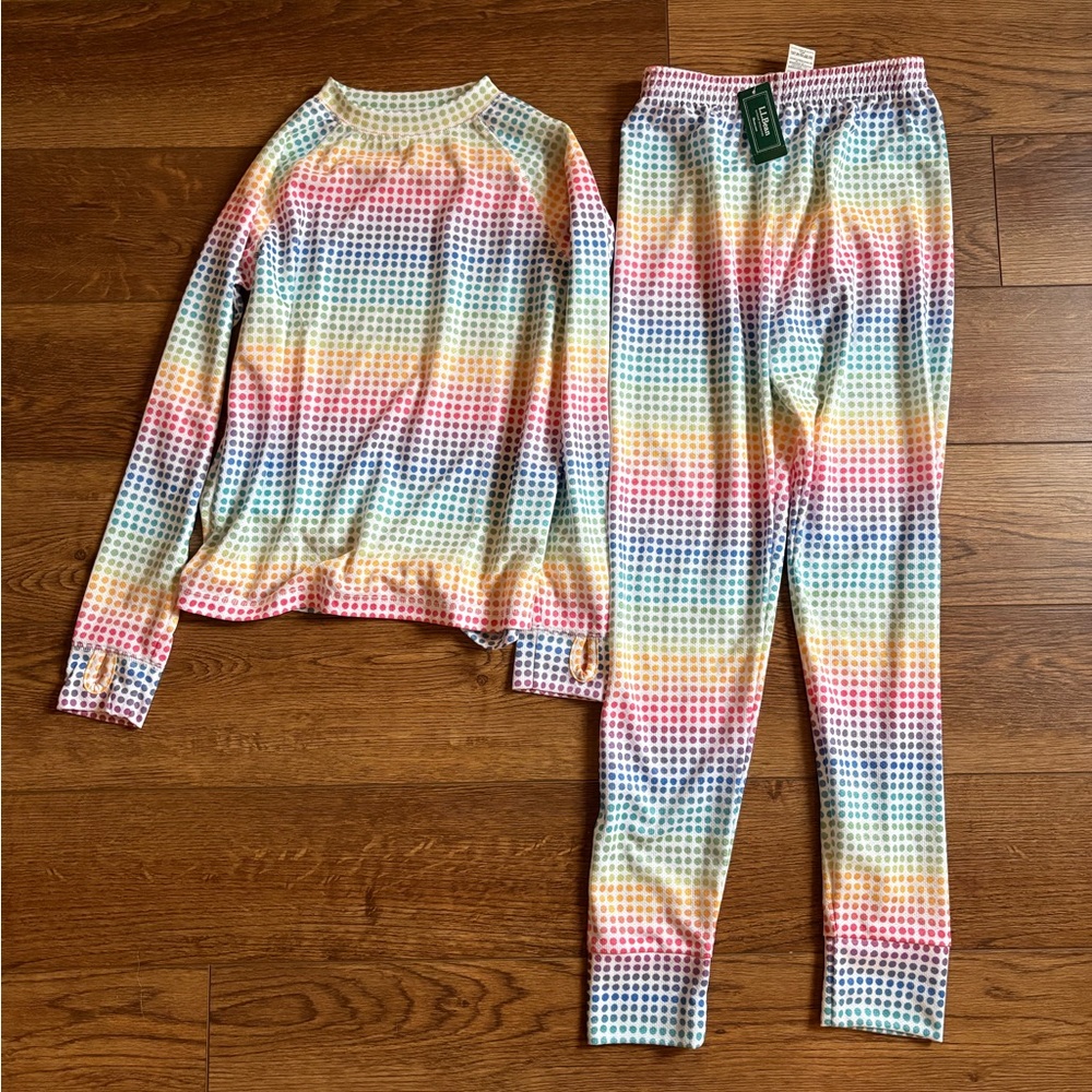 NWT LL Bean Girls Base Layer Set Size Medium 10-12